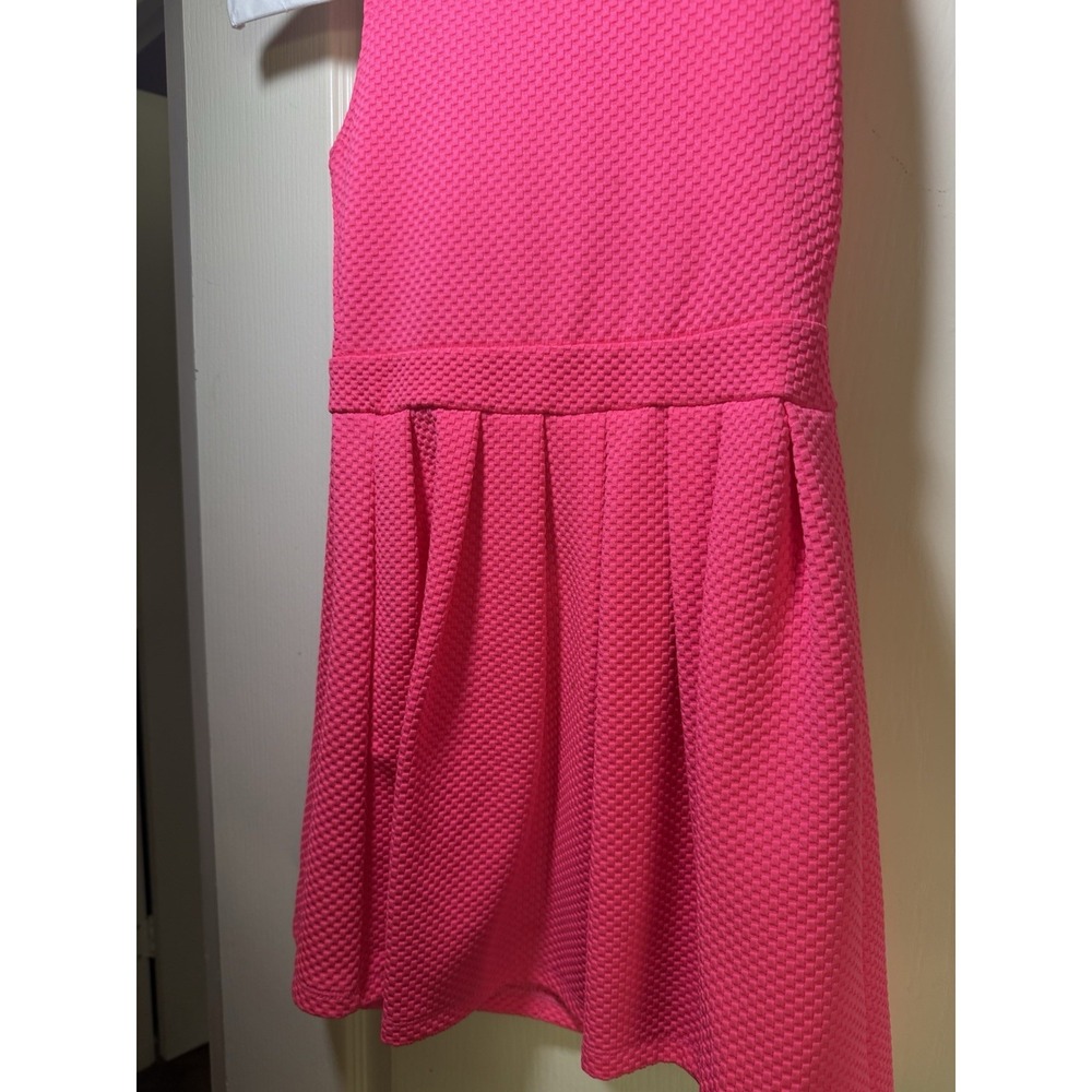 Poof! Girls Size Small Hot Pink Textured Fit & Flare Party Dress Sleeveless Fun - Picture 6 of 14
